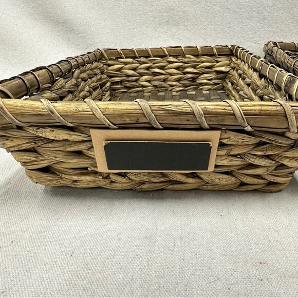 Set of 3 Farmhouse Chic seagrass woven baskets w/ chalkboard labels Hobby Lobby - Picture 8 of 13